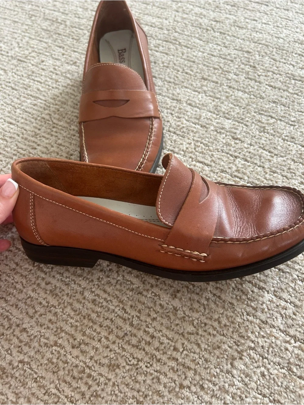 Bass Women’s Courtney Penny Loafers in Cognac Brown 7.5 W